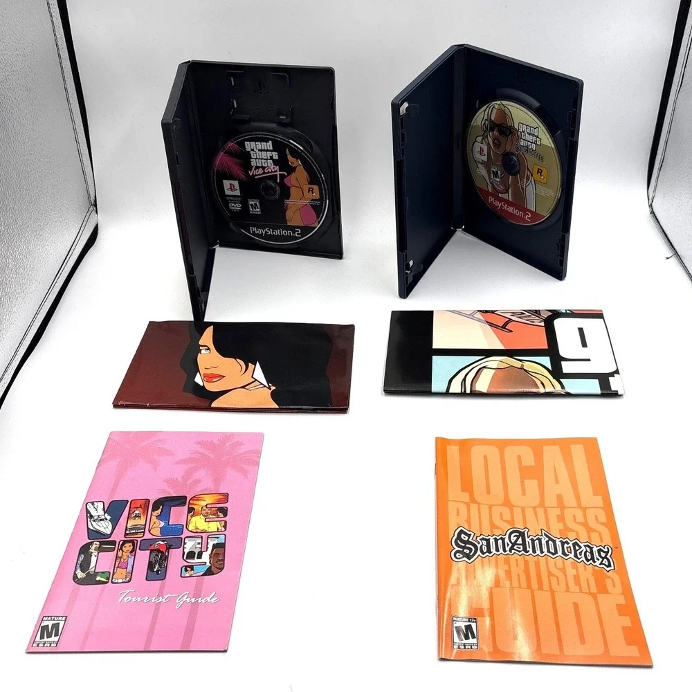 Grand Theft Auto GTA Vice City & San Andreas PS2 Bundle Greatest Hits